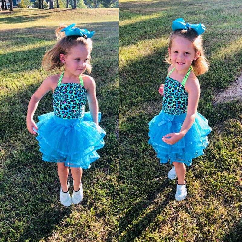 BGFKS 4 Layered Tulle Tutu Skirt for Girls with Hairbow or Birthday Sash,Girl Ballet Tutu Skirt (Blue, 7-10 Years) - Image 5